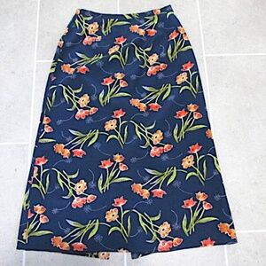 Jennifer Moore Floral Silk Midi Skirt, Size 10P